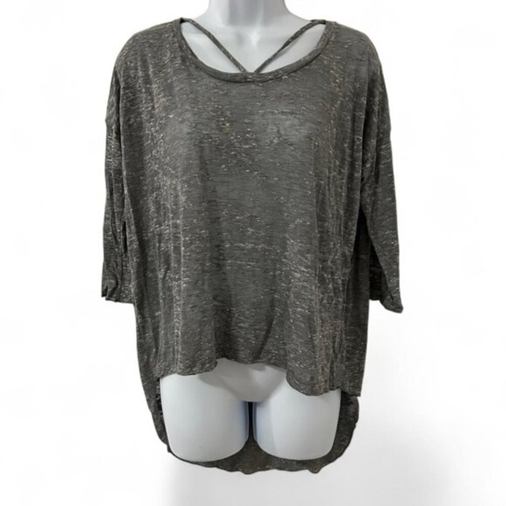 LNA Women’s Strappy T-shirt Top XS Henley Neutral Loungewear Whimsigoth Preppy